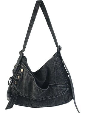 Denim Shoulder Bags for Women Retro Jean Hobo Purse With Adjustable Strap Large